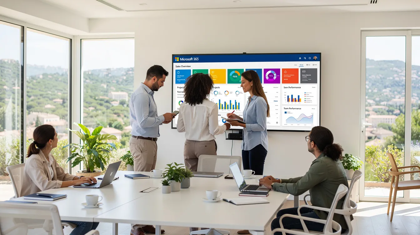 Une équipe de PME à Toulon collabore efficacement grâce à une intégration réussie de Microsoft 365.