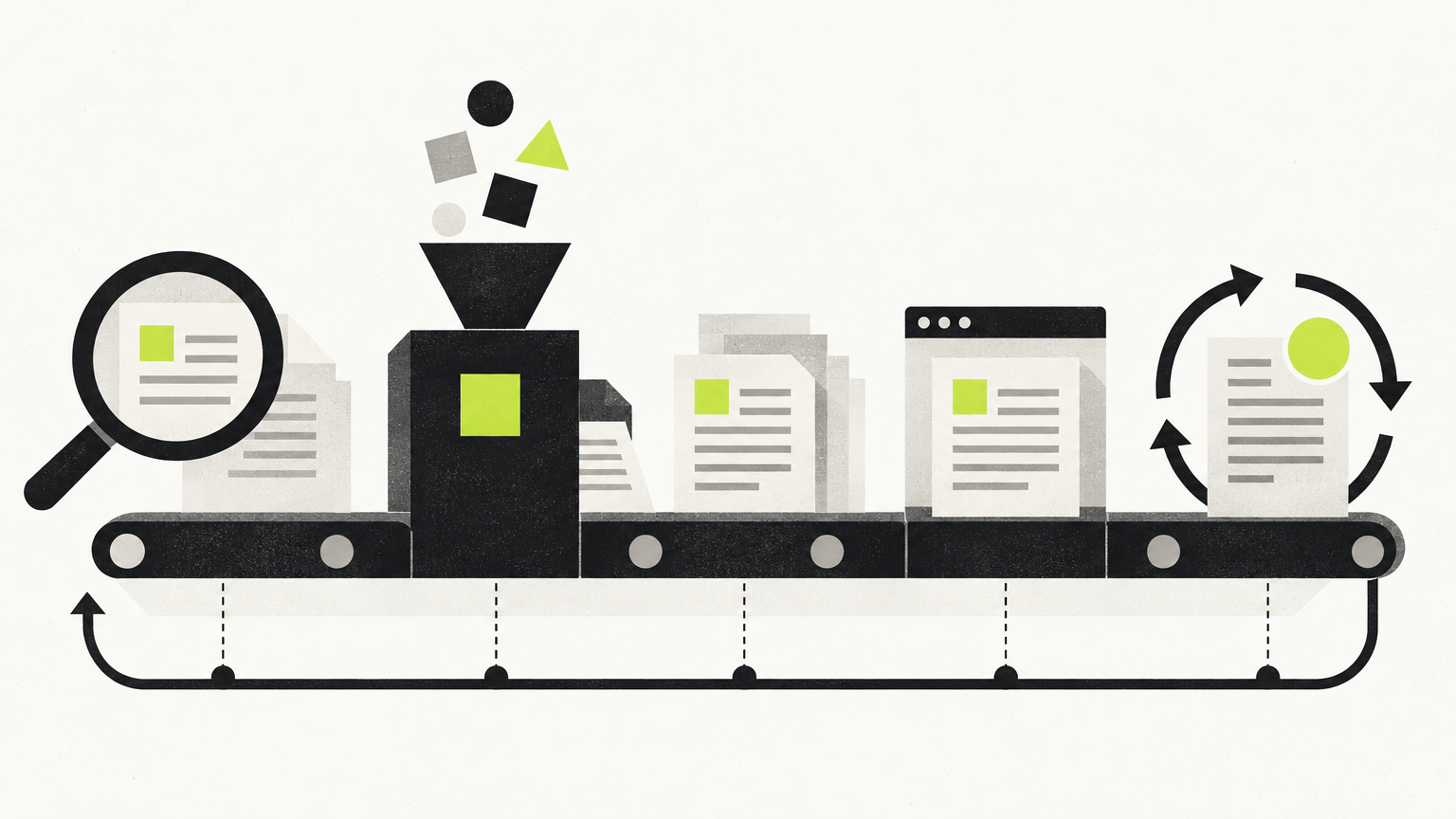Editorial illustration: AI Content Automation: The Complete Guide to Autopiloting Your SEO