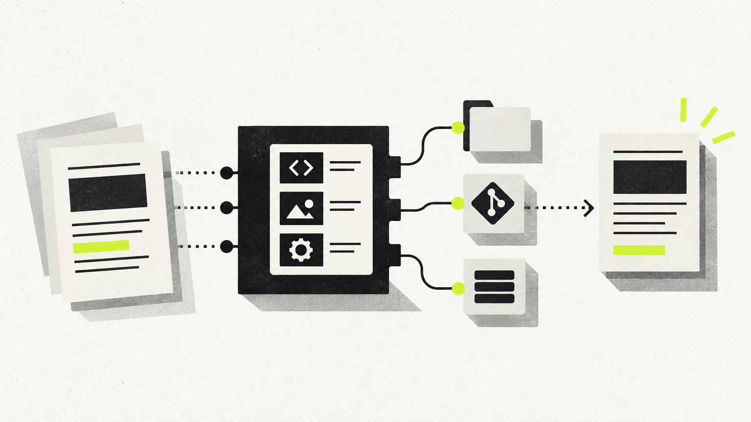 Editorial illustration: Automating Developer Blog Publishing with the Model Context Protocol (MCP)