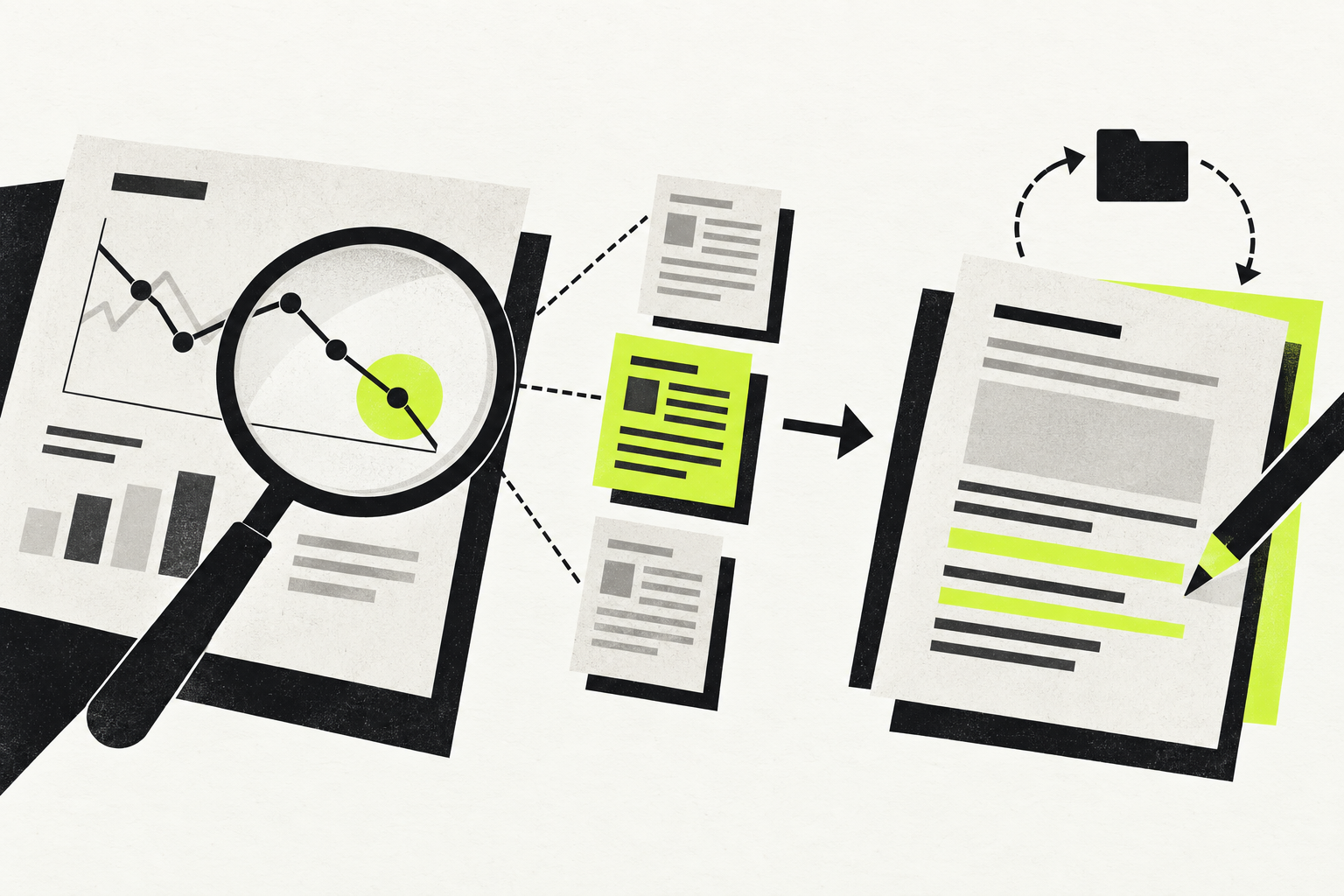 Editorial illustration: How to Automatically Refresh Underperforming Blog Posts Using Google Search Console